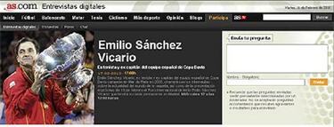Charla con Emilio Sánchez Vicario, en AS.com