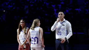 Jaycee Carroll, durante su homenaje por el Madrid en el Movistar Arena en 2022.