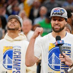 Warriors return to NBA Finals; Klay Thompson overcome with emotion
