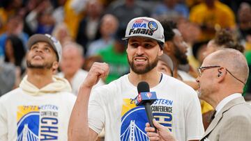 Klay Thompson is overcome with emotion about Warriors getting back to the NBA Finals for the first time since 2019.