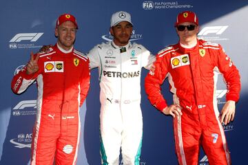 Raikkonen, Hamilton y Vettel en el pódium de Australia.
