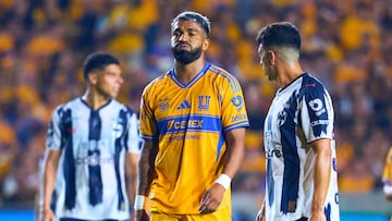 during the 10th round match between Tigres UANL and Monterrey as part of the Liga BBVA MX Varonil, Torneo Clausura 2026 at BBVA Bancomer Stadium, on March 07, 2026 in Monterrey, Nuevo Leon, Mexico.