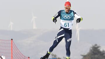 Imanol Rojo compite durante la prueba de 15 kil&oacute;metros de esqu&iacute; de fondo en los Juegos Ol&iacute;mpicos de Pyeongchang.