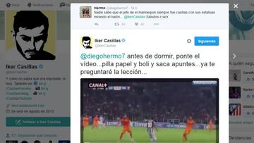 Casillas salta cuando un tuitero le llama 'jefe del mannequin'