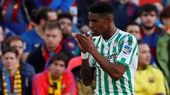 Junior, cuando marc&oacute; en el Camp Nou la temporada pasada.