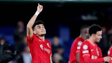 Luis Díaz en un partido de Liverpool en la Champions League.