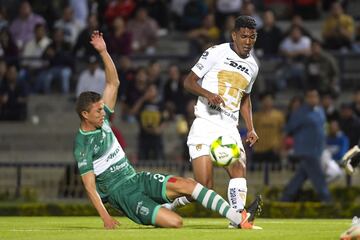 El único refuerzo de Pumas en el Clausura 2019, debutó en la jornada 8 y desde entonces suma 130 minutos. Aunque ya fue titular en dos ocasiones, no ha podido terminar un partido en la Liga MX, ante Monarcas salió de cambio en la primera mitad tras 39 minutos.