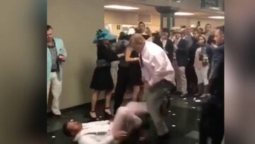 Pelea en el derby de Kentucky: ?combo y KO a lo Mayweather!
