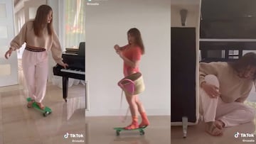 Rosal&iacute;a patinando en su casa