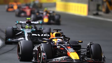 Jeddah (Saudi Arabia), 09/03/2024.- Red Bull Racing driver Max Verstappen of Netherlands steers his car during the Formula 1 Saudi Arabia Grand Prix at the Jeddah Corniche Circuit in Jeddah, Saudi Arabia, 09 March 2024. (Fórmula Uno, Países Bajos; Holanda, Arabia Saudita) EFE/EPA/ALI HAIDER
