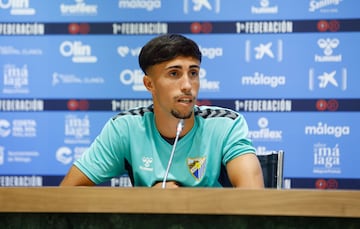 David Larrubia, en la sala de prensa de La Rosaleda.