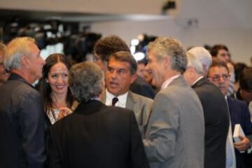 Johan Cruyff, Joan Laporta y Ángel María Villar. 