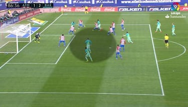 El Barça de los tres centrales con balón vivió del error rival