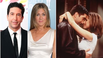 Collage de Jennifer Aniston y David Schwimmer.