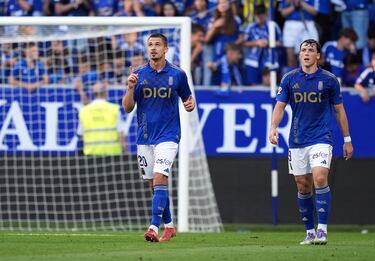 Uno de los últimos fichajes del equipo oviedista hizo el gol de la primera victoria del equipo asturiano. Buen trabajo en el centro del campo y mejor estreno con su equipo marcando.