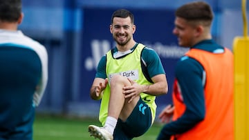 Ramón, en el entrenamiento del Málaga de este martes.