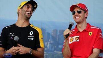 Ricciardo y Vettel.