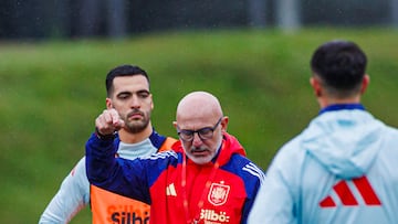 Luis de la Fuente, en el entrenamiento de la Selección.