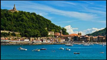 El Monte Urgull, el Castillo de la Mota y el muelle de San Sebastián