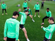 Fede Redondo durante un entrenamiento.