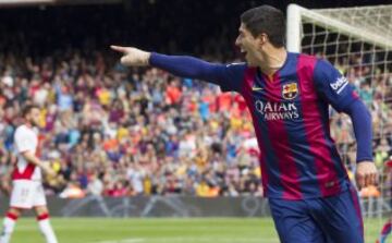 Luis Suárez celebra el 6-1.