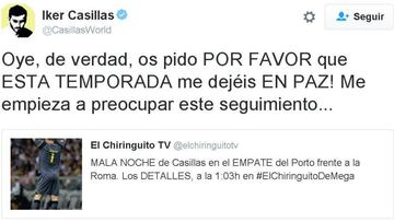 Casillas se enzarza en Twitter con El Chiringuito