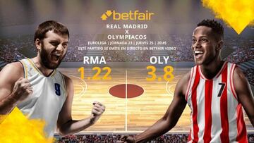 Real Madrid Baloncesto vs. Olympiacos BC: horario, TV, estadísticas, clasificación y pronósticos