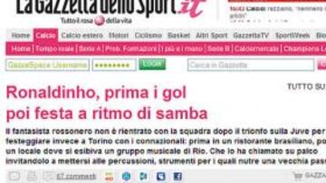 Ronaldinho se va de fiesta para celebrar la victoria ante el Juventus