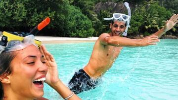 Álvaro Morata y Alice Campello en su luna de miel en las Islas Seychelles.