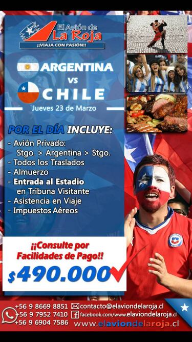 El Avión de la Roja tiene todo listo para alentar en Argentina