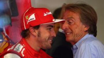 Luca di Montezemolo junto a Fernando Alonso en un gran premio de este año.