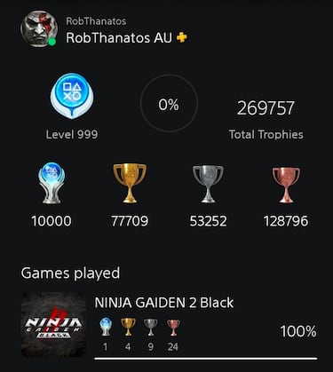 Un jugador consigue 10.000 trofeos de platino en PS5 y tiene claros los más difíciles: “Ninja Gaiden y Wipeout”