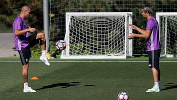 Pepe y Coentrao, juntos ayer.