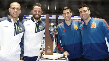 04/02/19 PREVIA PARTIDO FUTBOL SALA ENTRE ESPA&Ntilde;A Y BRASIL
 CARLOS ORTIZ SERGIO LOZANO RODRIGO Y FERRAO