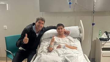 David Muñoz, en el hospital tras la intervención.