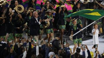 Imagen del equipo ol&iacute;mpico de Brasil en la ceremonia de inauguraci&oacute;n de los Juegos Ol&iacute;mpicos de R&iacute;o 2016.