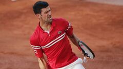 Novak Djokovic celebra su victoria ante Stefanos Tsitsipas en la final de Roland Garros.