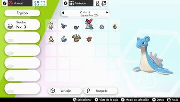 Desde HOME podemos transferir los Pok&eacute;mon recibidos de GO a otros juegos. En esta imagen nos pasamos al Lapras de GO a HOME y de HOME a Espada