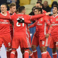 Raúl Jiménez reapareció en la victoria del Benfica en Kiev