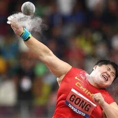 El atletismo se reanuda en China: Gong Lijiao lanza 19,70 en peso