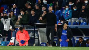 Quique Sánchez Flores, entrenador del Getafe, durante el partido contra el Valencia.