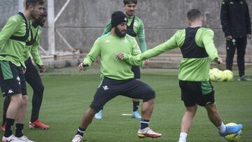 Fekir, en un entrenamiento. 