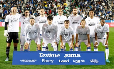 Oncer inicial del Leganés. Marko Dmitrovic, Miguel de la Fuente, Javi Hernández, Sergio González, Matija Nastasic, Renato Tapia, Munir El Haddadi, Juan Cruz, Adriá Altimira, Darko Brasanac e Yvan Neyou.