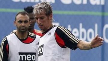 Coentrao, ayer, con el Benfica.