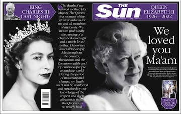 Las portadas de los diarios tras el fallecimiento de Isabel II