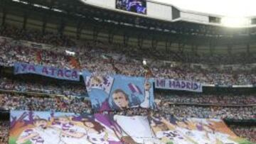 Grada de animación del Bernabéu.