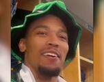 Watch: Amon-Ra St. Brown dresses like leprechaun after losing bet