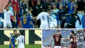 La brutal pelea que iniciaron Dzeko y Manolas, compañeros