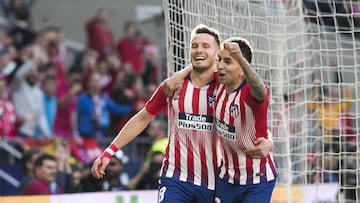 Sa&uacute;l celebra con Correa el 1-0 del Atl&eacute;tico al Legan&eacute;s. 