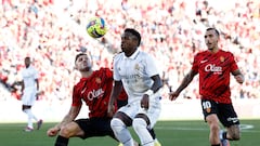 Vinicius, en un lance del encuentro entre el Mallorca y el Real Madrid.